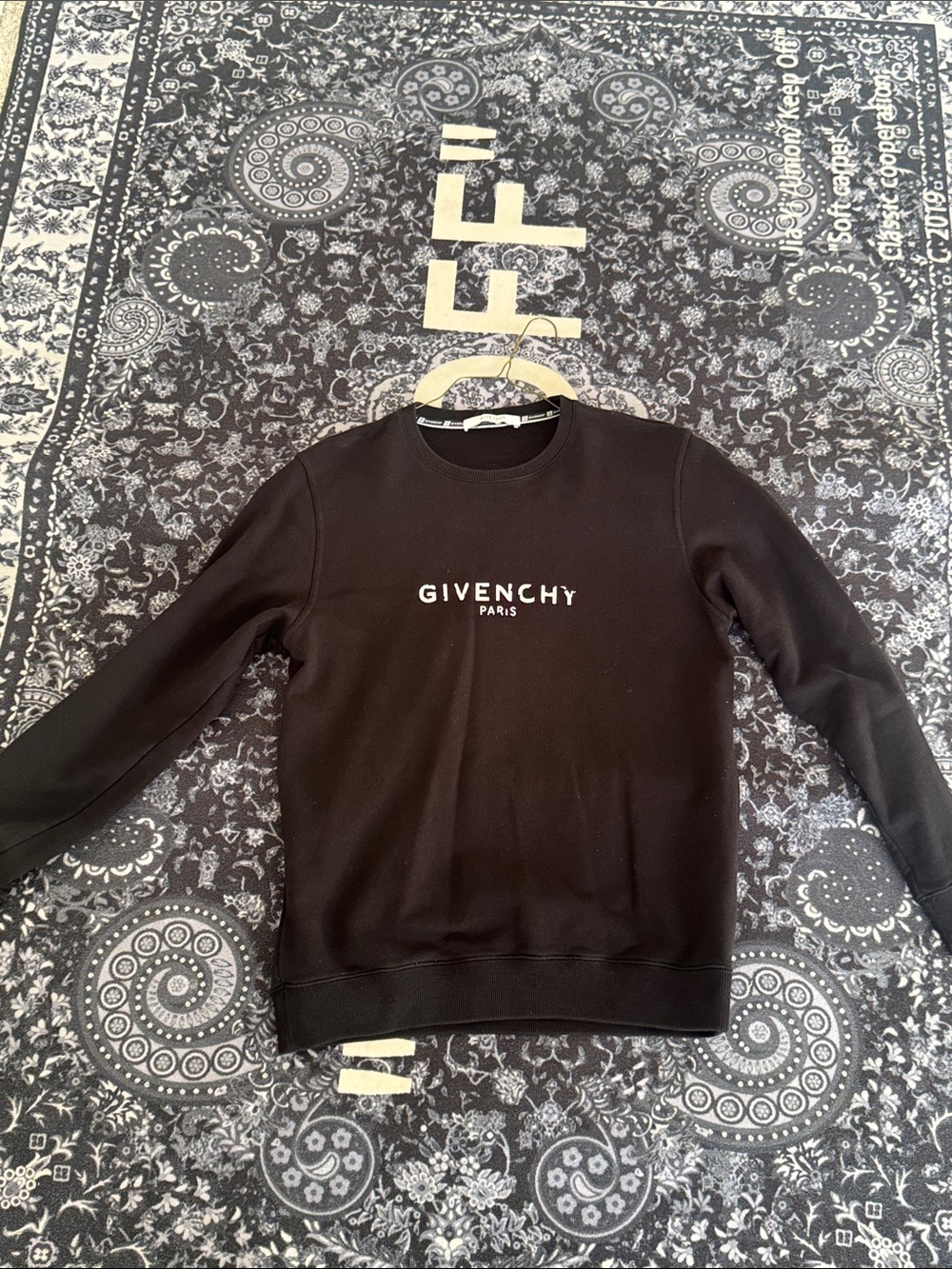 Givenchy Black Crewneck with White Logo